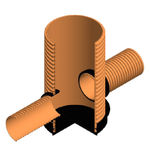 Pozo SANECOR DN 600 con base/colectores hasta DN 315 H=0,5 m